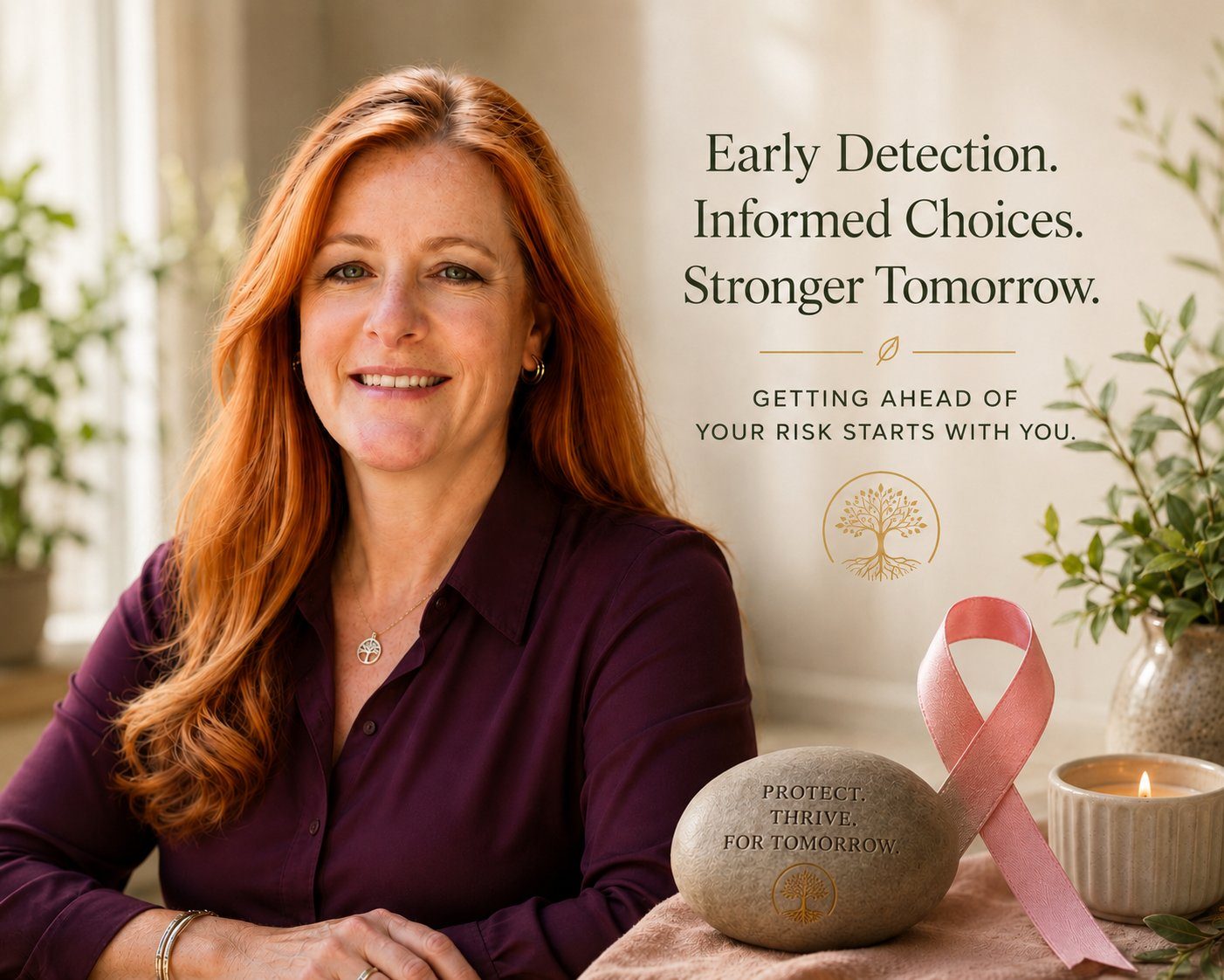 Sheri Erwin. Early detection, informed choices, stronger tomorrow. Getting ahead of your risk starts with you.